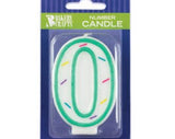 Number "0" Birthday Candles (6 colors / designs)