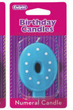 Number "0" Birthday Candles (6 colors / designs)