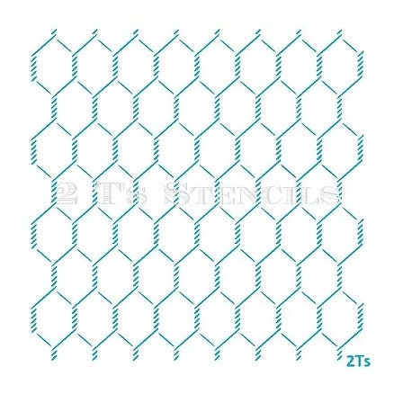 Chicken Wire Background Stencil - 2 T's Stencils - Cookies Royal Icing Airbrush Cookie Decorating Cakes Etc