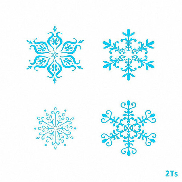Snowflakes Stencil - 2 T's Stencils - Cookies Royal Icing Airbrush Cookie Decorating Cakes Etc