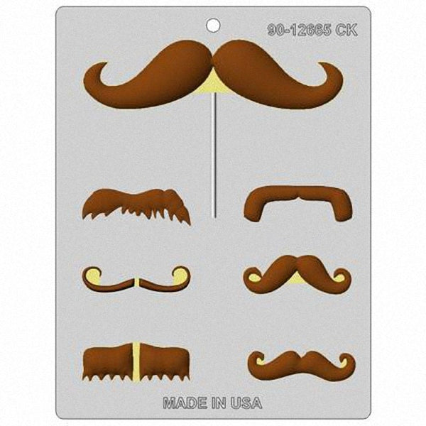 Mustache Sucker Assortment Hard Candy Mold -  Ice Tray Soap Making Plaster Crafting Concrete Crafts