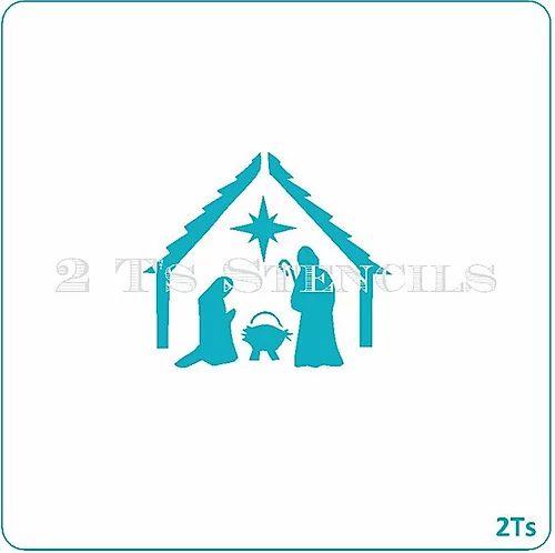 Nativity Stencil 2 PC set - 2 T's Stencils - Cookies Royal Icing Airbrush Cookie Decorating Cakes Etc