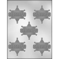 Sheriff Badge Chocolate Mold 2.5" FREE CUSA SHIPPING Cookie Cake Plaster Concrete