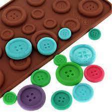 Button Assortment Sewing Chocolate Mold - FREE CUSA SHIPPING Concrete Plaster Crafting Soap Making Mould Sports