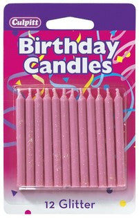 Pink Glitter Candles