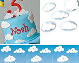 Cloud Cutter 5 Piece Set - Cookie Fondant Gumpaste Clay Crafts Cake Decorating Sky Earth