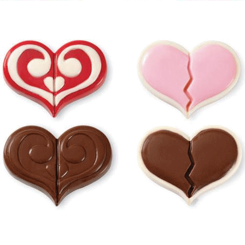 Cookie Chocolate Mold DOUBLE HEARTS FREE Shipping CUSA