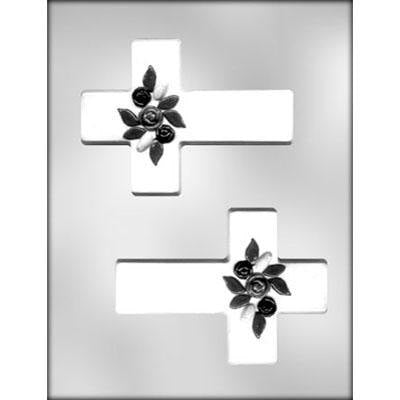 Cross with Flower 5.5" Chocolate Mold FREE CUSA SHIPPING Ice Tray Soap Making Plaster Crafting Concrete Crafts