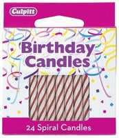 24 Red & White Spiral Candles