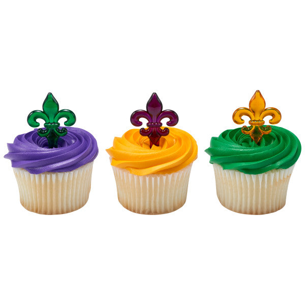 Cupcake Pick FLEUR DE LIS translucent 12 ct