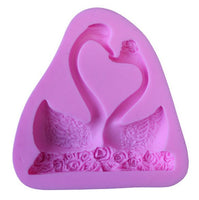 Love Birds - Swan Silicone Mold - Gumpaste Fondant Royal Icing Soap