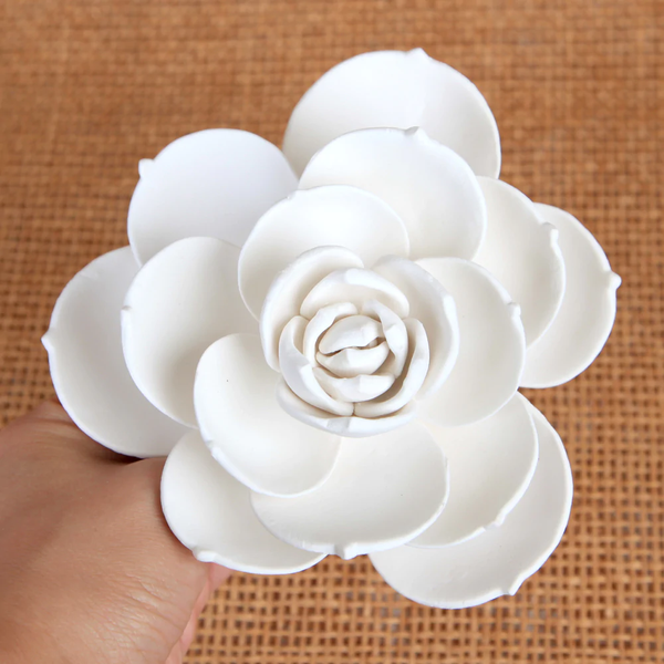 3" White Gumpaste Succulent Flower