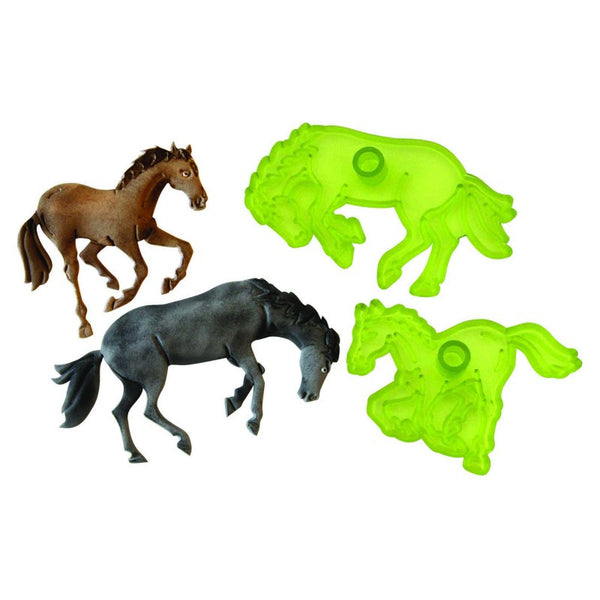 WILD HORSES WITH WESTERN FEATURE -SET OF 2 CUTTERS