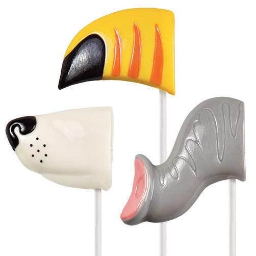 Animal Noses Lollipop Chocolate Mold Chocolate - Sucker Photo Prop Elephant Toucan Dog