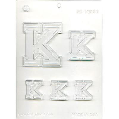 Collegiate Letter K Chocolate Mold 90-14330 - FREE USA SHIPPING Soap Concrete Plaster Crafts 70th Birthday