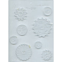 Gears Assortment Chocolate Mold -  Ice Tray Soap Making Plaster Crafting Concrete Crafts