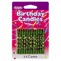Pink Camo Birthday Candles 12 pk