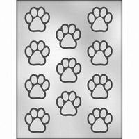 Paw Print Chocolate Mold -  1.5" FREE USA SHIPPING Ice Tray Soap Making Plaster Crafting Concrete Crafts