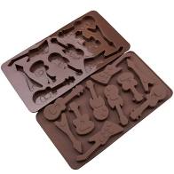 GUITAR Silicone Mold 10 Cavity 3" - Chocolate Brownie Fondant Royal Icing Soap Candies Gum Past