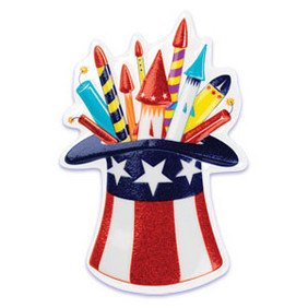 Patriotic Uncle Sam's Hat 5" POP TOP - Cake Plaque Pick Topper