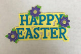 Happy Easter Floral Cake Lay On 4.5" - Cake Plaque Pick Topper Winter Holidays Christmas