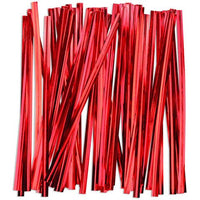 50 Red Foil Twist Ties - Lorann Gourmet Candy Making