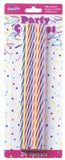 24 Spiral Candles 6" - Red Blue Yellow & Pink Birthday Candle