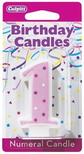 Number "1" Birthday Candle (4 Colors / Designs)