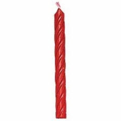 24 Red Spiral Celebration Candles 2.25" Birthday Candle