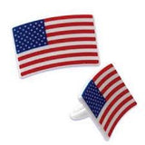 12 American Flag Cupcake Rings - Patriotic USA 4th of July Independence Day