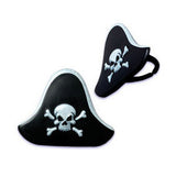 12 Pirate Hat Skull Cupcake Rings - Skull & Crossbones Pirates of the Caribbean