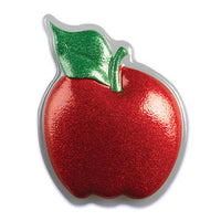 Glitter Red Apple 5.5" Pop Top - Cake Plaque Pick Topper Back to School