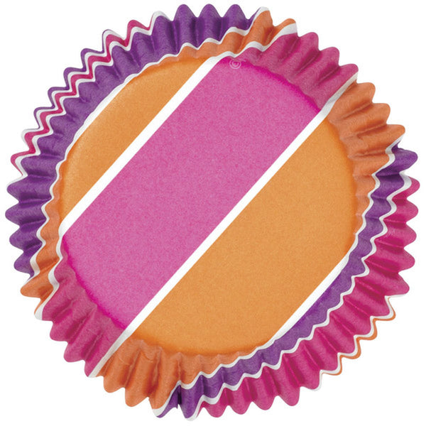 36 Wilton Color Cup Pink Purple Orange Stripes Celebrate Baking Cups - Cupcake Liners