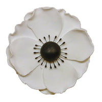 Anemone Flower - 3.25" White & Black Gumpaste