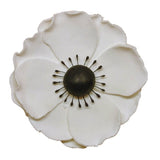 Anemone Flower - 3.25" White & Black Gumpaste
