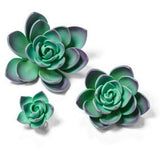 Gumpaste Succulent Flower PURPLE Set - 4" 3" 1.5" SET OF 3