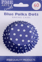 60 Blue Polka Dots Cupcake Liners - PME Navy Nautical