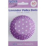 60 Lavender Polka Dots Cupcake Liners - PME Easter Spring