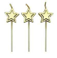 8 Gold Stars Candles 3" - Metallic Birthday Candle
