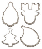 Christmas Cookie Cutter Set - Santa Reindeer Elf Tree (4 Piece Set) Snow Winter