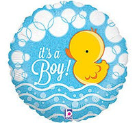 18" It's a Boy! Bubbles & Ducky Balloon - Baby Shower Gender Reveal