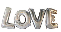 GIANT 40" Silver LOVE Balloons 4 Piece Set Sil- Engagement Party Bridal Shower Wedding Reception Valentine's Day JUMBO