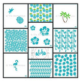Summertime Bundle 10 stencils Set - 2 T's Stencils - Cookies Royal Icing Airbrush Cookie Decorating Cakes Etc