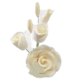 Set of 3 - 3" Ivory Rose Filler Medium Gumpaste