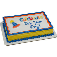 Gumpaste "Celebrate" & Cupcake - Cake Decorations Set of 4 Pieces