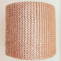 Bling Rose Gold Cake Wrap 1 Yard X 4.5" W - Rhinestone Mesh Diamond like Champagne Copper Bronze Blush