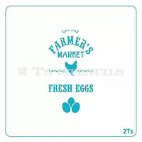 Fresh Eggs - 2 T's Stencils - Cookies Royal Icing Airbrush Cookie Decorating Cakes Etc