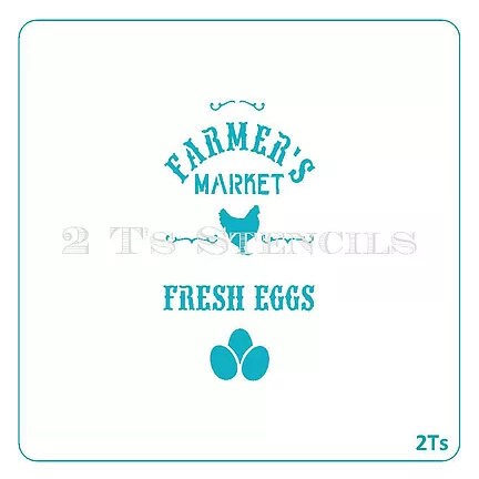 Fresh Eggs - 2 T's Stencils - Cookies Royal Icing Airbrush Cookie Decorating Cakes Etc