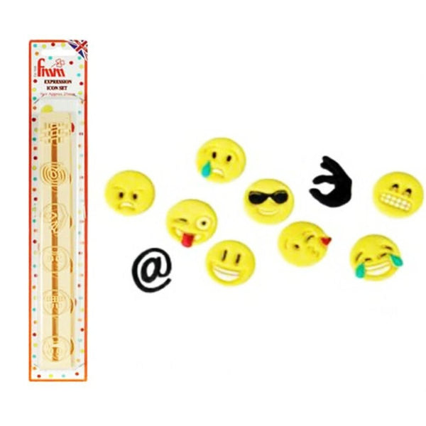 FMM Emoji Expression Icon Set (2 Pieces) Tappits - Hashtag Laughing Face Kiss Tongue Smile @ # hand faces Angry Yikes