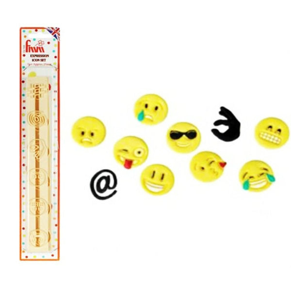 FMM Expression Emoji Set (2 Pieces) Tappits - Hashtag Laughing Face Kiss Tongue Smile @ # hand faces Angry Yikes